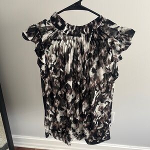 Elegant Black and White Nylon Women's Top